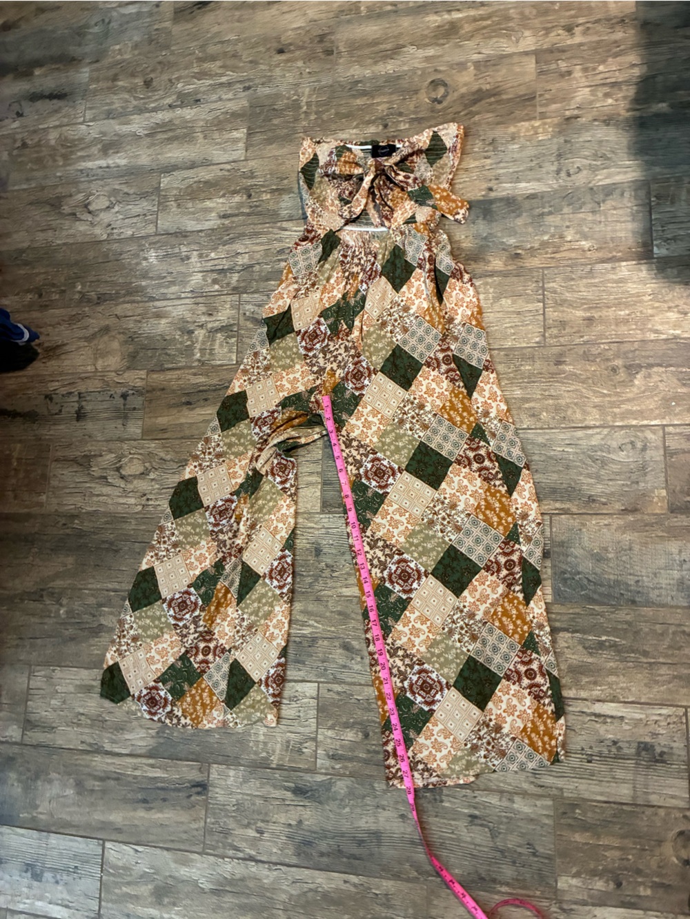 Boho Patchwork wide leg romper - Picture 5 of 6